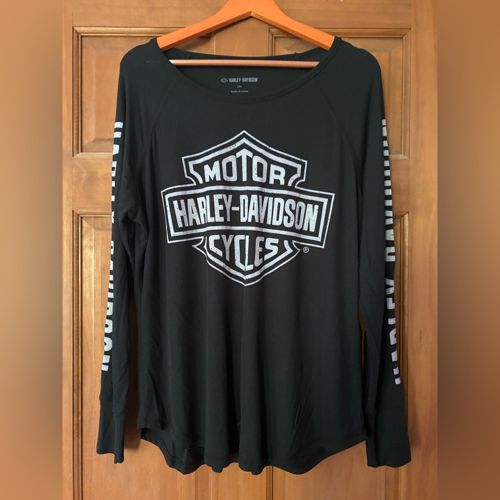 Harley-Davidson Black and White Logo Long Sleeve Shirt